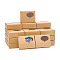 Kraft Paper Gift Box, Folding Box with Window, Rectangle, Tan, Dialog Box Pattern, 7.9x6.1x2.6cm