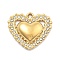 304 Stainless Steel Rhinestone Pendants, PVD Vacuum Plating, Heart, Real 18K Gold Plated, 17.5x19.5x4.5mm, Hole: 1.5mm
