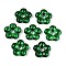Handmade Lampwork Beads, Large Hole Beads, Flower, Green, 23~24x24~25x7~7.5mm, Hole: 4.5~6mm
