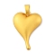Alloy Big Pendants, Heart, Golden, 59x42x7mm, Hole: 5mm
