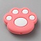 Cat Paw Print Food Grade Eco-Friendly Silicone Focal Beads, Salmon, 23.5x28x8.5mm, Hole: 2mm