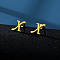 201 Stainless Steel Stud Earrings, Golden, Letter X, 10x10mm