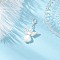 Angel Alloy & ABS Imitation Pearl Pendants Decorations, with Alloy Lobster Claw Clasps, Silver, 38mm, Pendant: 26x22x6mm