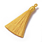 Polyester Tassel Pendants, Gold, 78~82x8mm, Hole: 2~4mm