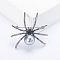 Spider with Plastic Pearl Pins, Alloy Brooches for Girl Women Gift, Gunmetal, 49x40mm