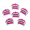 Western Style Fluorescent Acrylic Pendants, Fangs Shape, Camellia, 30x37x4mm, Hole: 2mm