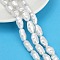 Electroplate Porcelain Imitation Pearl Beads Strands, Baroque, Pearlized, White, 18x11x9mm, Hole: 1.2mm, about 21pcs/strand, 15.75''(40cm)