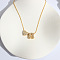 Heart Initial Brass Micro Pave Clear Cubic Zirconia Pendant Necklaces, Golden, Letter H, 16.14 inch(41cm)