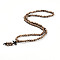 Wrap Style Buddhist Jewelry Camphorwood Round Beaded Bracelets or Necklaces, Camel, 600mm