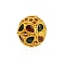 Hollow Rack Plating Brass Colorful Cubic Zirconia Beads, Long-Lasting Plated, Round, Golden, 9.5mm, Hole: 1.8mm