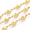 Ocean Theme Brass Link Chains, Soldered, with Spool, Real 18K Gold Plated, 9.5x4.5x2mm