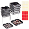 20Pcs Transparent Plastic Nail Art Tool Storage Box, with 2 Sheets Double Side Adhesive Glue Sticky Tape For False Nail Tips, Black, 7.7x7.5x1.6~1.7cm, Inner Diameter: 6.7x6.65x0.5cm