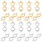 20Pcs 2 Colors Brass Links Connectors, Long-Lasting Plated, Infinity, Platinum & Golden, 16.5x6.5x1.5mm, Hole: 1mm, 10pcs/color
