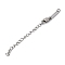304 Stainless Steel Chain Extender, with 201 Stainless Steel Chain, Stainless Steel Color, 80mm