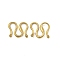 Ion Plating(IP) 304 Stainless Steel S-Hook Clasps, Real 18K Gold Plated, 9x12x1.5mm