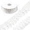 Polyester with Plastic Pearl Bead Wrinkle Ribbon, Lace Trim, Clothes Accessories, White, 1-7/8 inch(48mm), about 5 Yards/Roll