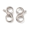Rhodium Plated 925 Sterling Silver Double Opening Lobster Claw Clasps, Infinity Shape, with 925 Stamp, Real Platinum Plated, 13x8.5x3mm, Hole: 4mm