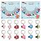 12Pcs 6 Style Handmade Polymer Clay Dessert Charm Locking Stitch Markers, Stainless Steel Color Tone 304 Stainless Steel Clasp Locking Stitch Marker, Mixed Color, 2.6~2.9cm, 2pcs/style