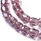 Electroplate Glass Beads, Pearl Luster Plated, Faceted Barrel, Old Rose, 10x10mm, Hole: 1mm