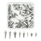 80Pcs 8 Styles Stainless Steel Pendants, Spike/Cone, Stainless Steel Color, 7.5~18x2~7mm, Hole: 1.2~2mm, 10pcs/style