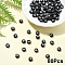 Opaque Acrylic Horizontal Hole Beads, with Enamel, Flat Round, Letter P, 7x4mm, Hole: 1.5mm