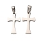Tarnish Resistant 304 Stainless Steel Pendants, Cross, Stainless Steel Color, 26x15x1.4mm, Hole: 6x3.5mm