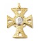 Rack Pendants, Long-Lasting Plated, Lead Free & Cadmium Free, Cross with Virgin Mary Charms, Real 18K Gold Plated, 65x50x5mm, Hole: 8x4.5mm