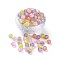 5 Colors Spray Painted & Baking Painted Crackle Glass Beads, Round, Mixed Color, 8mm, Hole: 1.3~1.6mm