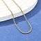 304 Stainless Steel Snake Chain Necklaces, with 304 Stainless Steel Clasps, Golden, 18.1 inch(46cm), 1.2mm