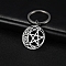 Non-Tarnish Stainless Steel Keychains, Moon with Star, Stainless Steel Color, 3.2x3cm