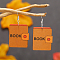 Back-to-School Notebook Wood Dangle Earrings Accessories, Platinum, Dark Orange