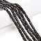 Natural Pyrite Beads Strands, Barrel, 7.5~8x4~5mm, Hole: 0.6mm, about 48pcs/strand, 15.16~15.35 inch(38.5~39cm)