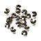 Brass Crimp Beads Covers, Nickel Free, Ringent Round, Antique Bronze Color, About 4mm In Diameter, 3mm Thick, Hole: 1.5mm