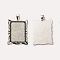 Tibetan Style Alloy Rectangle Pendant Cabochon Settings, Cadmium Free & Lead Free, Antique Silver, Tray: 23x33mm, 50x33x2mm, Hole: 5x7mm, about 112pcs/kg