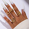 3Pcs Alloy Finger Rings Sets, Golden, Inner Diameter: 16.4~17.3mm