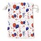 Christmas Theme Cloth Printed Storage Bags, Drawstring Bags, Rectangle, White, 14x10x0.4cm