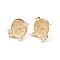 Brass Micro Pave Clear Cubic Zirconia Flat Round Stud Earring Findings, with 925 Sterling Silver Pins, Real 18K Gold Plated, Tray: 12.5x10.5mm, 17x13.5mm, Pin: 1mm and 12x0.8mm.