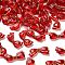 Transparent Acrylic Beads, Bowknot, Golden Metal Enlaced, Red, 13.5x29x6mm, Hole: 1.6mm, about 472pcs/500g