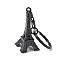 Alloy Keychain, with Eiffel Tower Pendants, Black, 49x21mm