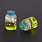 Transparent Resin Beads, with Sequins, No Hole, Wish Bottle, Yellow Green, 21~22x14mm