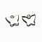 Butterfly 201 Stainless Steel Pendant Cabochon Settings, Stainless Steel Color, Tray: 13.5x12mm, 13.5x14x1.8mm, Hole: 2.5mm