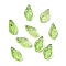 Glass Beads, Leaf, Yellow Green, 12x6.5x5mm, Hole: 0.8mm