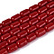 Opaque Glass Beads Strands, Barrel, Dark Red, 6~6.5x4~5mm, Hole: 0.7~0.8mm, about 64~65pcs/strand, 15.75~15.94''(40~40.5cm)