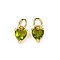 Brass Micro Pave Cubic Zirconia Charms, Long-Lasting Plated, Real 18K Gold Plated, Heart, Olive Drab, 8x5x3.5mm, Hole: 3mm