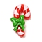 Christmas Opaque Resin Cabochons, Candy Cane, 15.5x9.5x4mm