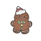 Christmas Theme Zinc Alloy Enamel Pin Brooch for Backpack Clothes, Gingerbread Man, 30x24mm