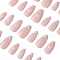 ABS Plastic Full Cover Press On False Nails, Nail Art Detachable Manicure, with Sticker, Pink, 18.5~26x7~13.5x3~5mm