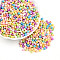 Opaque Colours Glass Seed Beads, Faceted, Rondelle, Mixed Color, 4~4.5x3.5~4mm, Hole: 0.9~1.4mm, about 6080pcs/pound