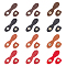 12 Sets 4 Colors Leather Bag Sew on Snap Closure, with Alloy Button, Mixed Color, 8x2.2x0.7cm, Hole: 1.8mm, 3 sets/color