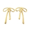 Ion Plating(IP) 304 Stainless Steel Stud Earrings for Women, Bowknot, Real 14K Gold Plated, 29x20mm